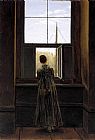Window Canvas Paintings - Woman at a Window